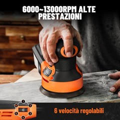 DOVAMAN Orbital Sander, Up to 13000 rpm, 3A Random Orbit Sander, 6 Variable S…