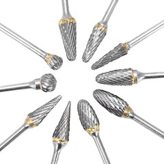 10pcs Tungsten Carbide Dental Lab Acrylic Bur Drill 2.35mm For Polishing Teeth