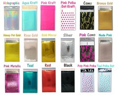 4×8 Metallic Bubble Mailers Padded Shipping Envelopes, Mirrored Hologram Choose!