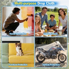 6 Pack Plastic Drop Cloths for Painting 9x12ft – Disposable Premium Plastic T…