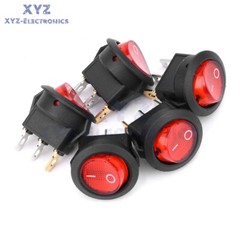 20PCS 3-Pin Rocker Switch Toggle DC12V Led Light Car Auto Boat Round ON/OFF 8A