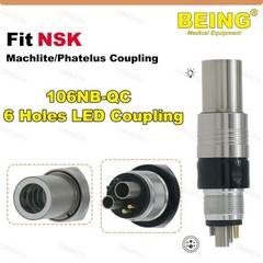 US BEING Dental Fiber Optic Handpiece High Speed Turbine 6 Hole Coupling Fit NSK