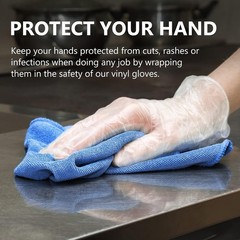 L / XL Size Clear Multipurpose Disposable Vinyl Gloves Powder Free 70pcs Per Box