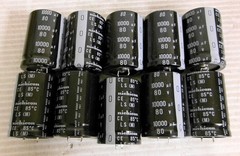 Nichicon LLS1K103MELC Aluminum Capacitors 10000µF 20% 80V Snap (Lot of 10)