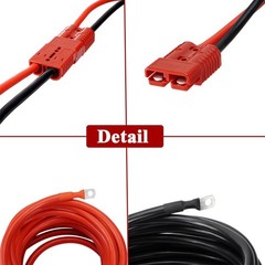 24 FT Quick Disconnect Winch Power Cable, 4 Gauge 4 AWG Wiring For Winch Trailer