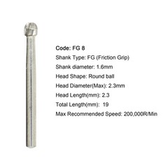 50pcs Dental Carbide Burs Round Friction Grip High Speed FG 245 330 2 4 6 8 557