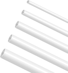 25 Pcs ABS Plastic round Tubes 5 Sizes ABS White Bars Rod Hollow 2Mm 3Mm 4Mm 5Mm