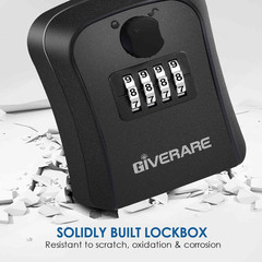 Lock Box, 4 Digits Combination Lockbox, Waterproof Outdoor Key Hider for Hous…