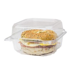 [240 Count] 5″ Containers Clear Hinged Plastic Food Take Out To-Go/Clamshell