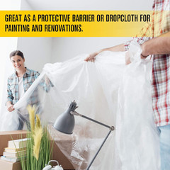 Plastic Sheeting – 10′ X 100′, 6 MIL Heavy Duty Gauge – Clear Vapor and Moisture