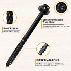 Rust Resistant Hex Head Wood Structural Lag Screws 50 Pack Wood Timber Screws