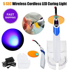 Dental Wireless Cordless LED Cure Curing Light Lamp 1800mw 5SEC Resin Cure Tool