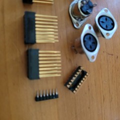 Vintage Electronics Connector Lot 3 Pin DIN RJ Modular Gold Headers 13 Pc