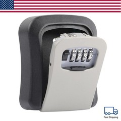 4 Digit Key Safe Lock Box Combination Wall Mount Security Storage Case Organizer
