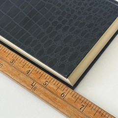 Fiorentina Italy Black Croc Embossed Leather Journal Unlined Hardcover Notebook