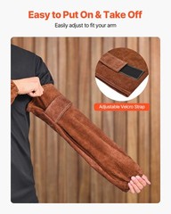 VEVOR Leather Welding Sleeves Heavy Duty Cowhide Flame Resistant Work Sleeves