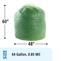 Stout By Envision Compostable Trash Bags 64 Gallon 48 X 60 30 Bags Per Case