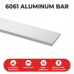 6061 Aluminum Flat Bar, 1/4″ x 1″ x 10″ Rectangle Aluminum Bar Stock, T6511 S…