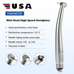 Mini Head Dental High Speed Handpiece One Water Spray Air Turbine M4 4Hole