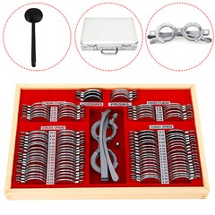 104pcs Optometry Optical Trial Lens Kit Test Metal Trial Frame Set w/Case Box