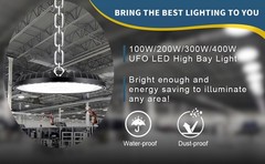 200W LED High Bay Light 6000K UFO HighBay LED Commercial Warehouse Garage Light