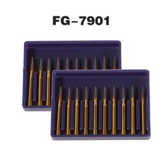 Dental Tungsten Carbide Gold Burs FG7901 Trimming / Finishing / Polishing Flame