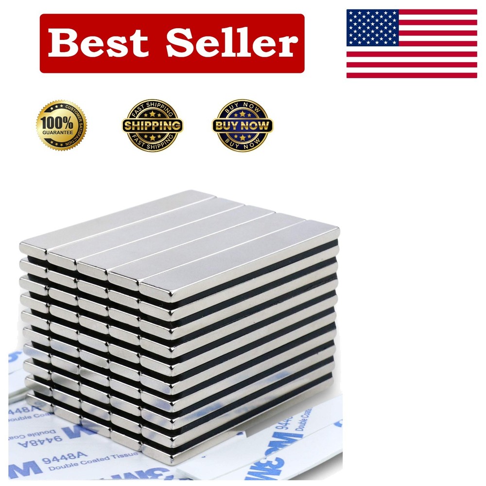 Strong 2.36” Neodymium Bar Magnets – 50 Pack for Crafts, Science & Organization