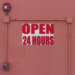 Decal Stickers Open 24 Hours Outdoor Advertising Printing Vinyl Store Sign Label