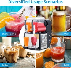 Commercial Slushy Machine Smoothie Maker 4Lx2 Frozen Drink Daiquiri Machine