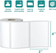 6000 Thermal Shipping Labels – 12 Rolls 4″x3″ for Zebra & Rollo Printers