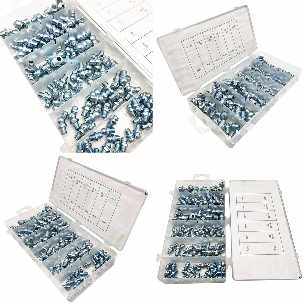 US110Pc Hydraulic Grease Assortment Lube Lubrication Assorted Zerk Straight90/45