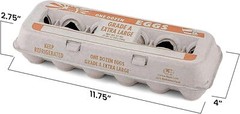 MT Products Printed Pulp XL Paper Egg Cartons Hold Eggs 12 Count – Pack of 10