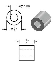 Aluminum Spacer Black 1/2″ OD x 1/4″ ID x Choose Your Length,Round Spacer Unt…