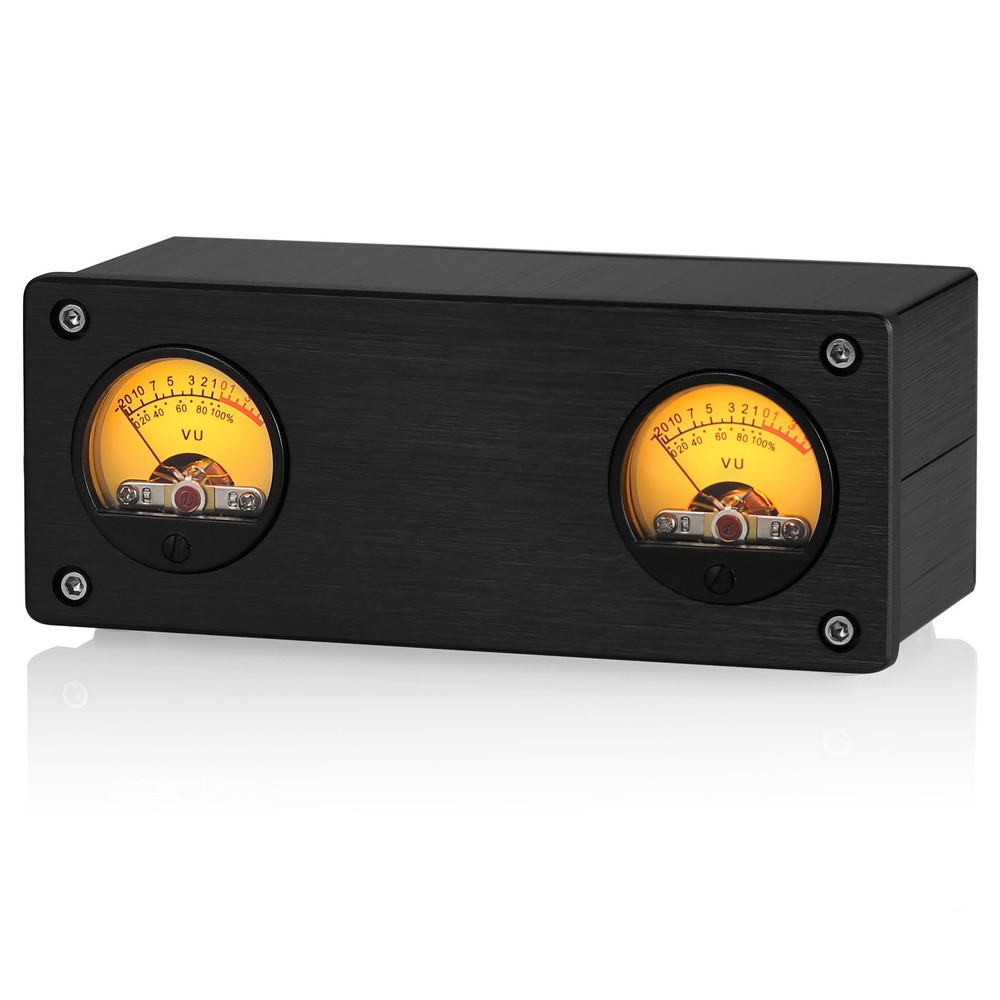 Analog VU Meter Stereo Audio Visualizer Sound Level Meter Display w/ RCA AUX In