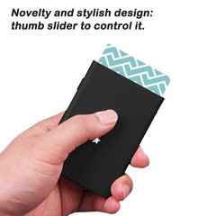 SENHAI 2 Pcs Business Card Holders, Professional Thumb-Drive Medium, black