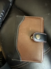 Vintage 1993 Leather 6 Ring Organizer Planner Address Book 7.5 x5 Snap Front