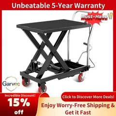 Manual Scissor Lift Foldable Hydraulic Lift Table Cart 500LBS 28.5in Non-Slip