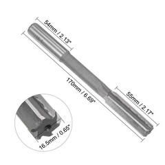 16.5mm Chucking Reamer HSS H7 6 Straight Flutes Machine Milling Cutter Tool