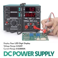 YIHUA 853D 800W 3-IN-1 Multi Station Iron Hot Air Gun 2A USB DC Power Supply