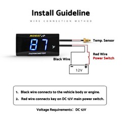 Motorcycle Water Temperature Gauge 32~248°F NORXI Fahrenheit Meter+22mm Sensor