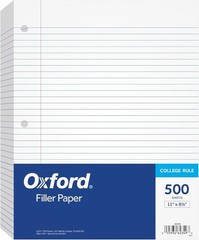 Oxford Loose Leaf Paper 500 Sheets College Rule Filler Notebook Paper 8-1/2″x11″