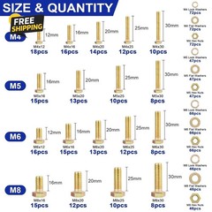 919 Pcs Grade 8.8 Metric Bolt Assortment, M4 M5 M6 M8 Heavy Duty Nuts Kit