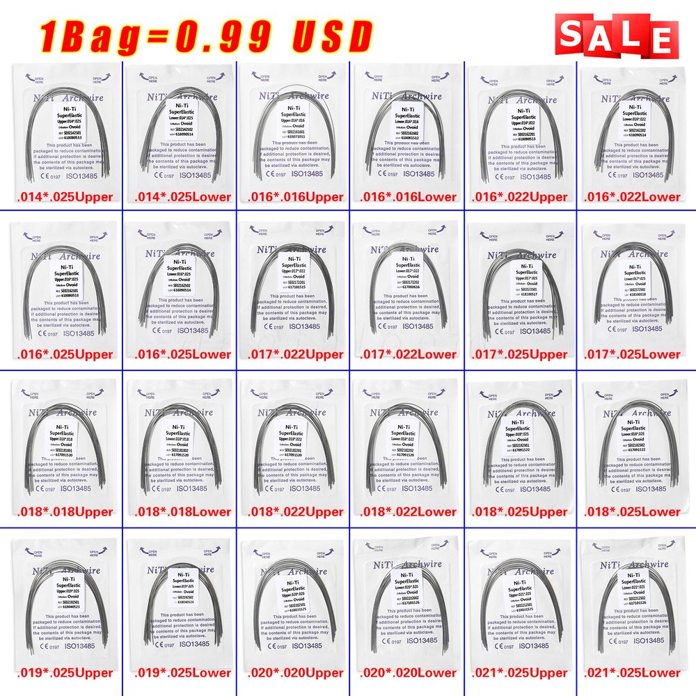 Dental Orthodontic Super Elastic Niti Rectangular Arch Wire Ovoid/Nature Form SA
