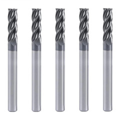 5 PCS – 1/8″ 4 FLUTE CARBIDE END MILL – TiALN COATED – U.S HRC55