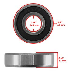Caltric 6305-RS 6305RS 6305 RS Deep Groove Rubber Sealed Ball Bearings 12x28x8