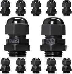 1/2″ NPT Cable Glands 12 Pc IP68 Waterproof Nylon Strain Relief Cord Grip