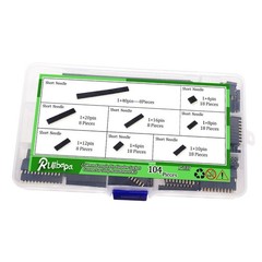 104PCS 2.54mm 2.54mm Male and Female Pin Header Connector Assortment Kit PCB Pin