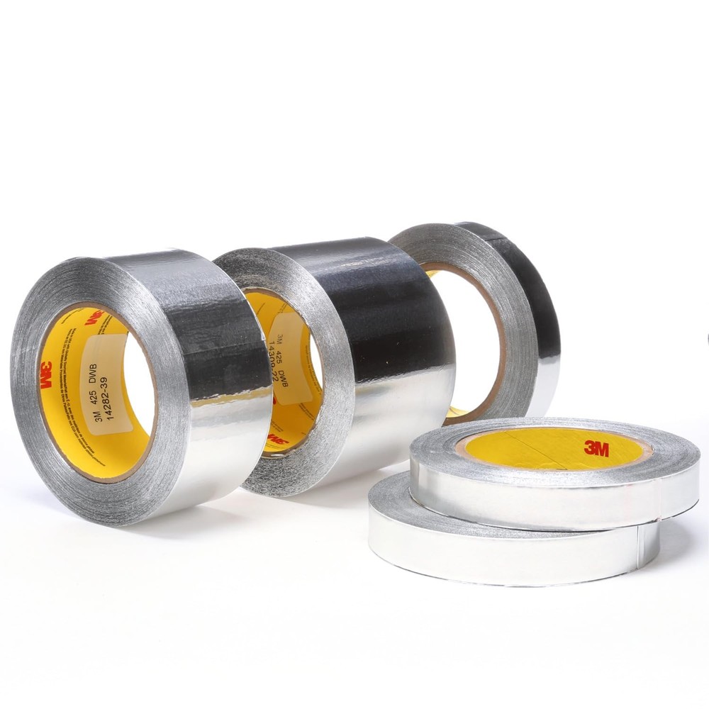 3M Aluminum Foil Tape 425, Silver (0.75in) 1x Roll – 19 mm x 55 m, 4.6 mil
