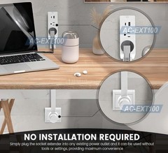 AC Outlet Extender With 2 AC Outlets + 2 USB Charging Ports Max 28″ Long
