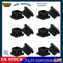 WZB 1×1 Inch Square Tube End Cap Plastic Plugs – 12 Pack, Black Fence Post Pipe